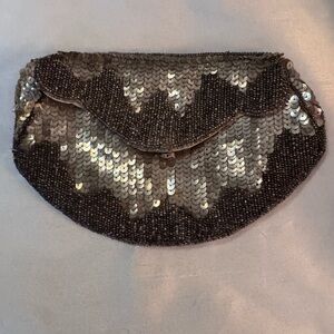 SEQUIN CLUTCH PURSE ANTIQUE MADE IN FRANCE
